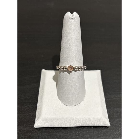 Genuine Pandora ALE S925 June Light Amethyst Birthstone Beaded Ring Size 58 (8.5 - Picture 1 of 7